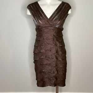 Adrianna Papell Petite Ruffle Tiered Sleeveless Party / Cocktail Dress